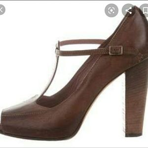 ISO Derek Lam T strap tan heels size 7